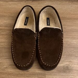 Brown Suede Slipper Loafers
